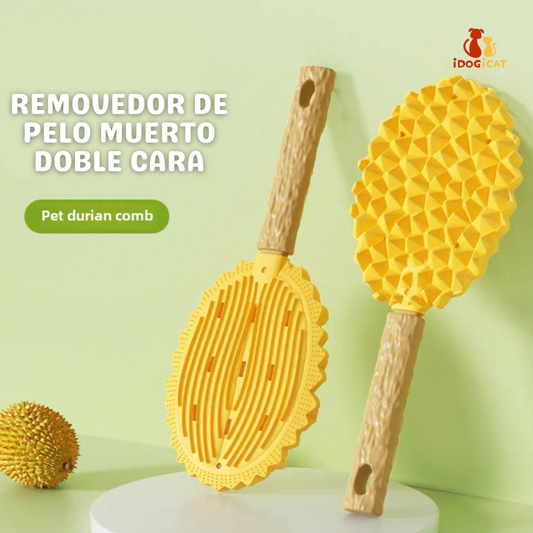 Cepillo removedor de pelo muerto doble cara diseño durian