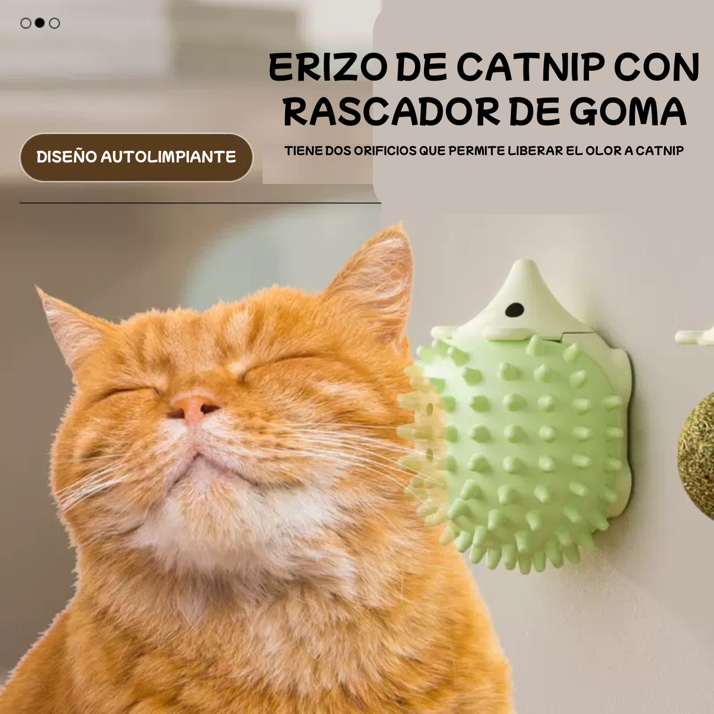 Erizo de Catnip con adhesivo para gatos