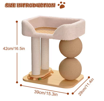 Rascador de cuerda de dos niveles para gatos 42cm alto