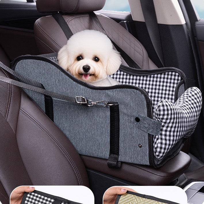 Asiento de auto central de cuadro gris #1102