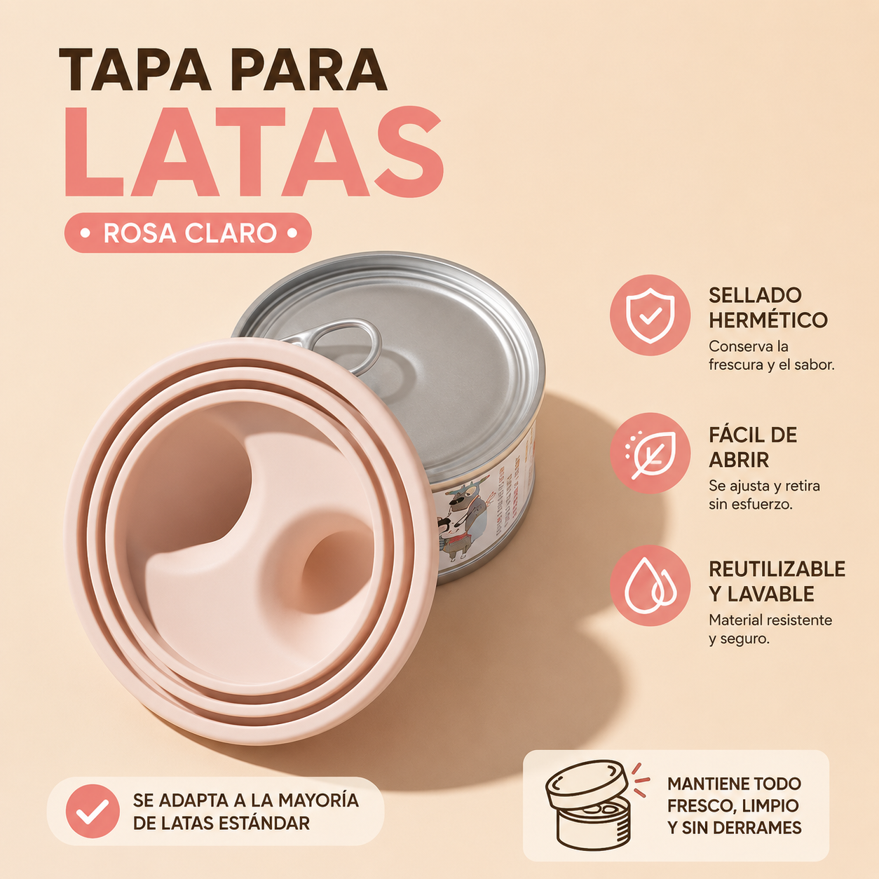 Tapa de silicona para latas