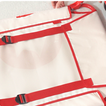 Cama elevada con base roja