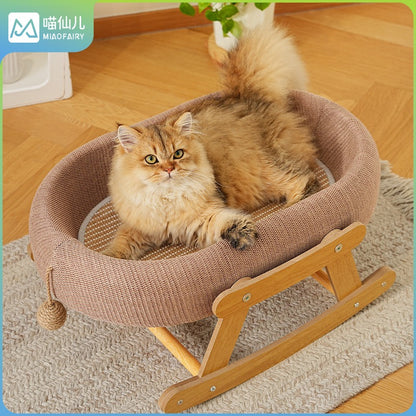Cama mecedora ovalado para gatos 58x40x26cm
