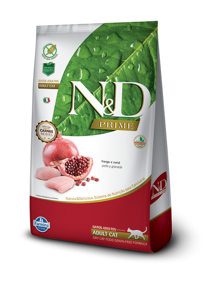 Comida para Gato Farmina: N&D Prime, Adulto, Pollo y Granada