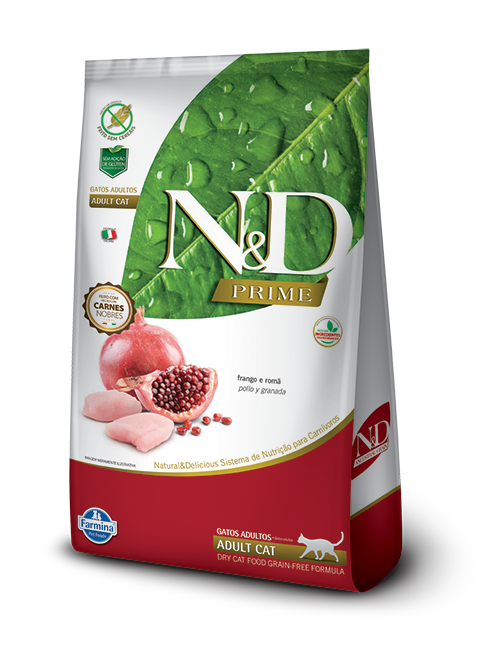 Comida para Gato Farmina: N&D Prime, Adulto, Pollo y Granada 1.5 KG