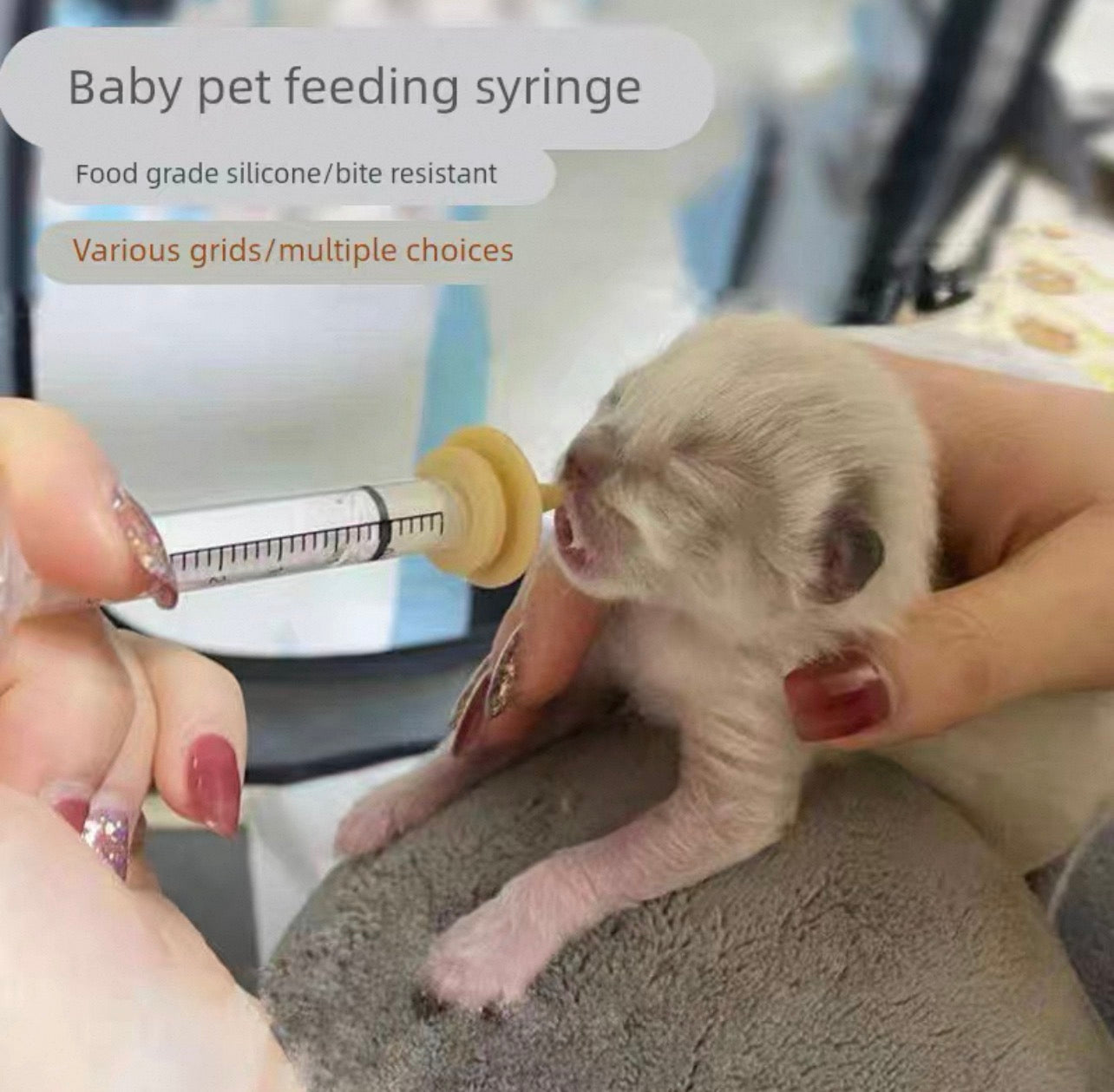 Jeringa para alimentación de mascotas bebes