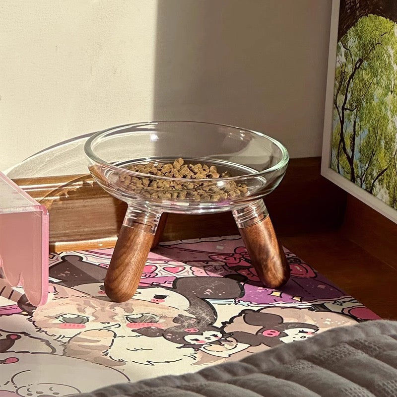 Plato de plastico elevado de tres patitas transparente