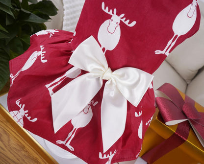 Vestido con lazo de navidad para mascotas