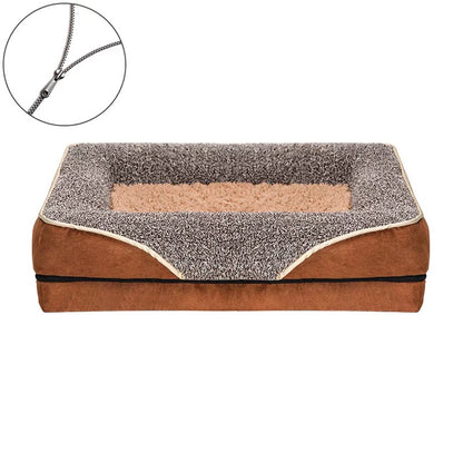Cama para perros modelo M20 chocolate con forro lavable