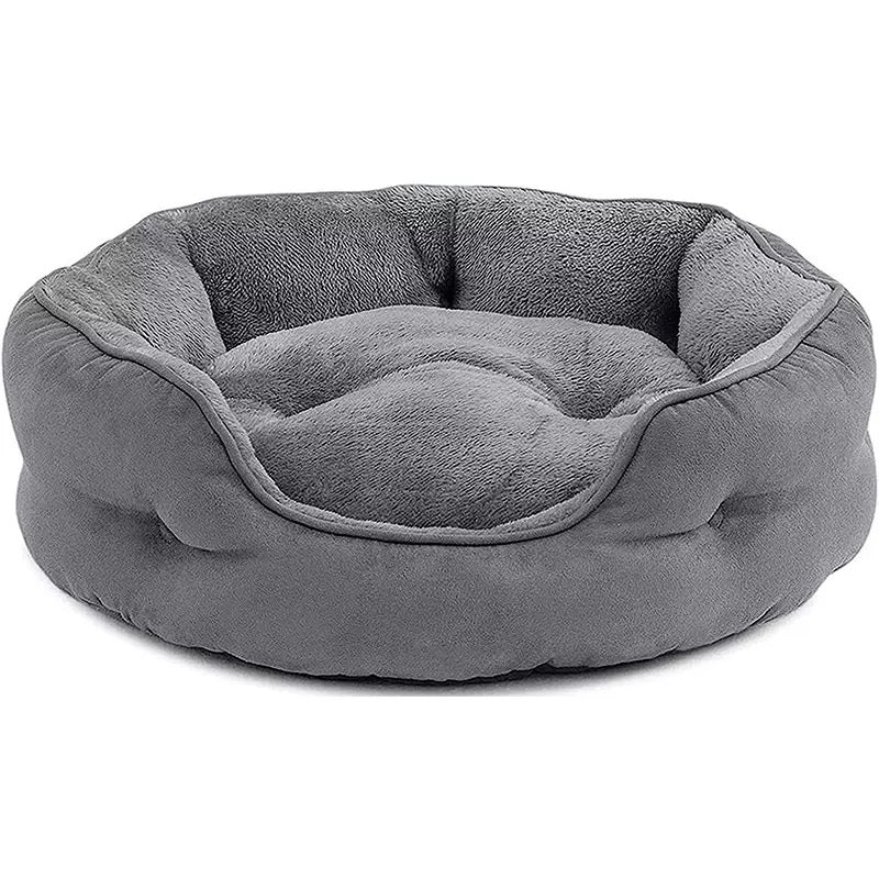 Cama redonda gris para mascota (dos tamaños)