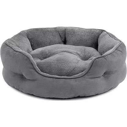 Cama redonda gris para mascota (dos tamaños)