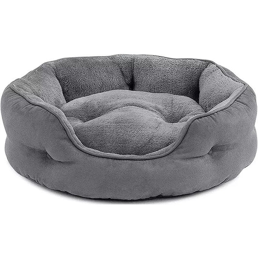 Cama redonda gris para mascota (dos tamaños)