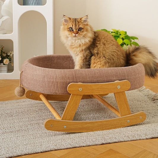 Cama mecedora ovalado para gatos 58x40x26cm