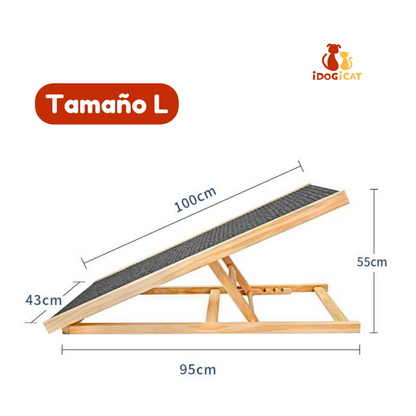 Rampa para mascotas. Plegable, madera duradera y antideslizante