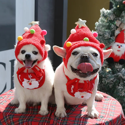 Gorro y Bufanda para Perros pequeños navideños