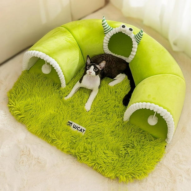 Túnel afelpado estilo cama para gatos