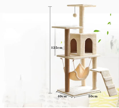 Torre para gatos  125cm de alto (Modelo 013 beige)