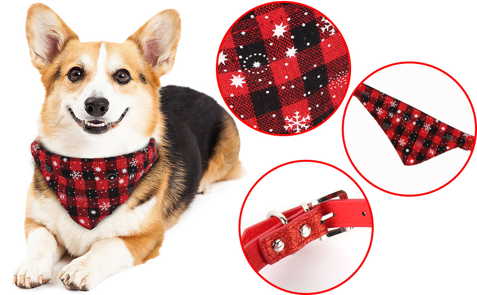 Collar ajustable con bandana navideño (6 modelos disponibles)