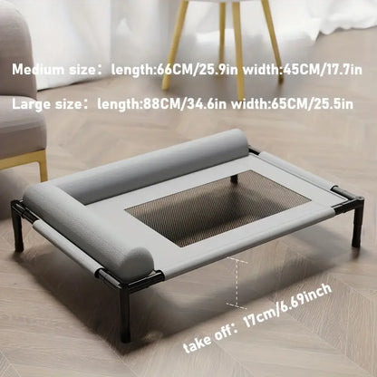 Cama elevada con cabezal cómodo para perros
