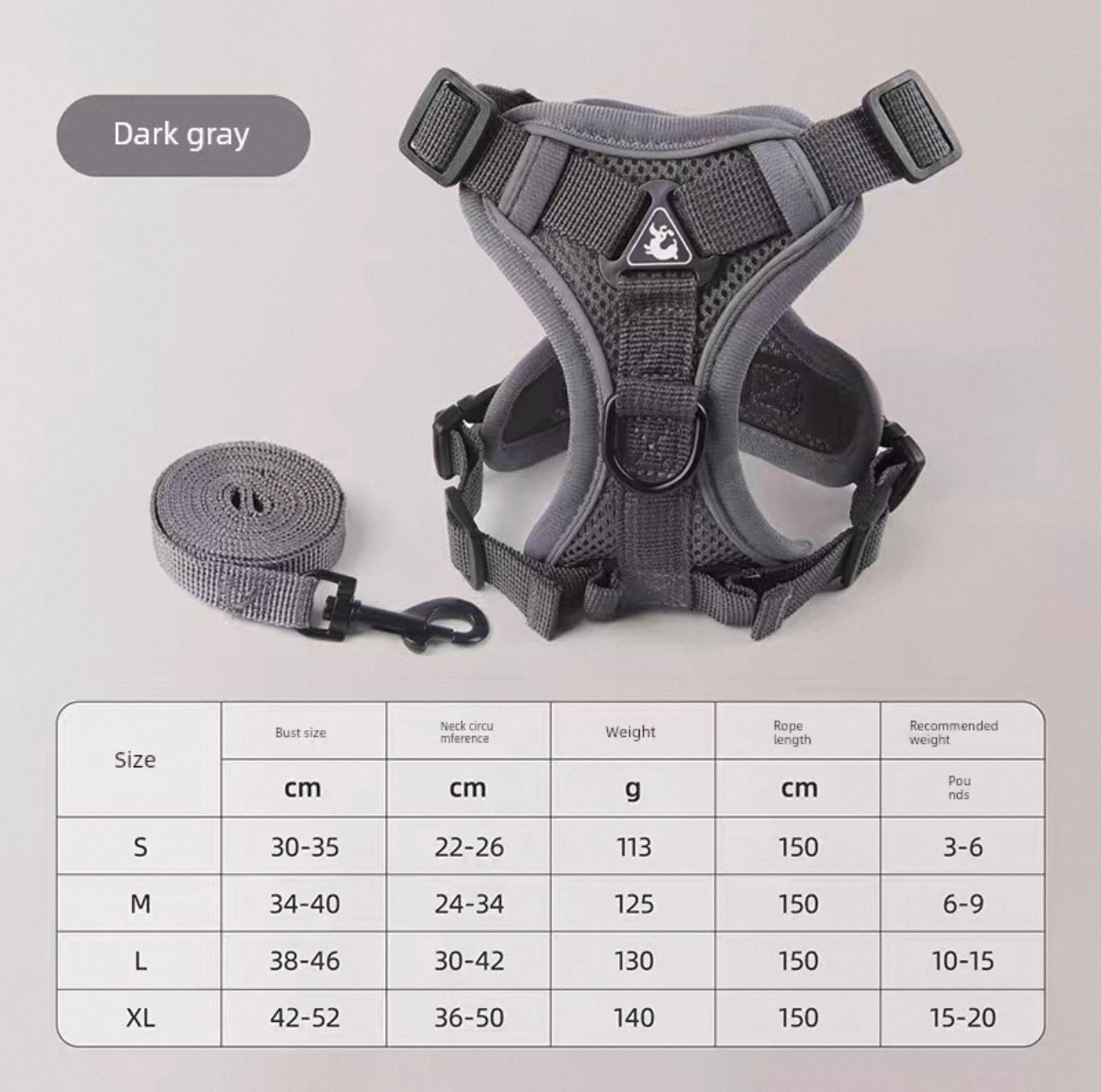 Pechera ajustable para perros pequeños de malla reflectante