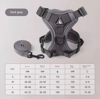 Pechera ajustable para perros pequeños de malla reflectante