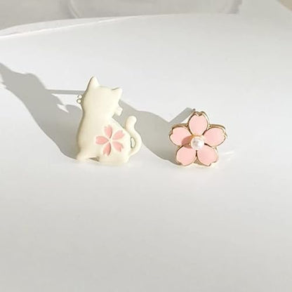 Aretes kawaii con diseño de gato