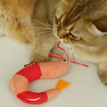 Peluche con olor a Catnip para gatos forma de camarón