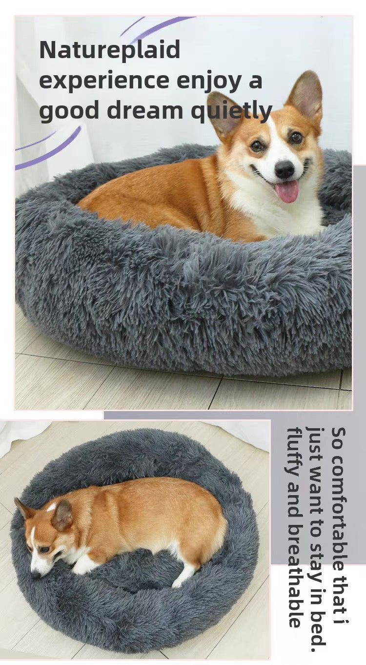 Cama acolchonada redonda para mascotas 60cm