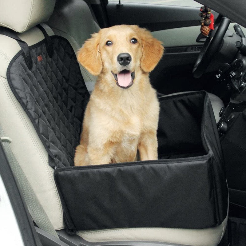 Asiento de auto impermeable para perros negro