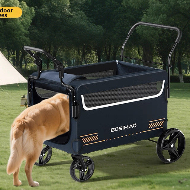 Coche para mascota mayores negro (Soporta hasta 100kg)