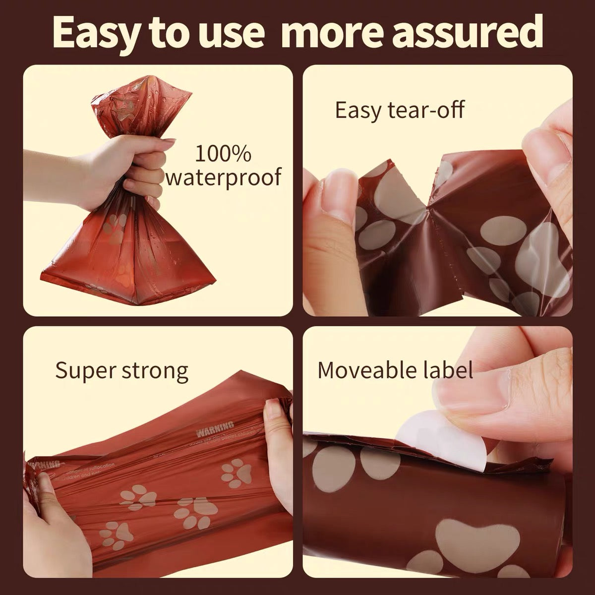 Bolsas biodegradable aroma a leche para desecho