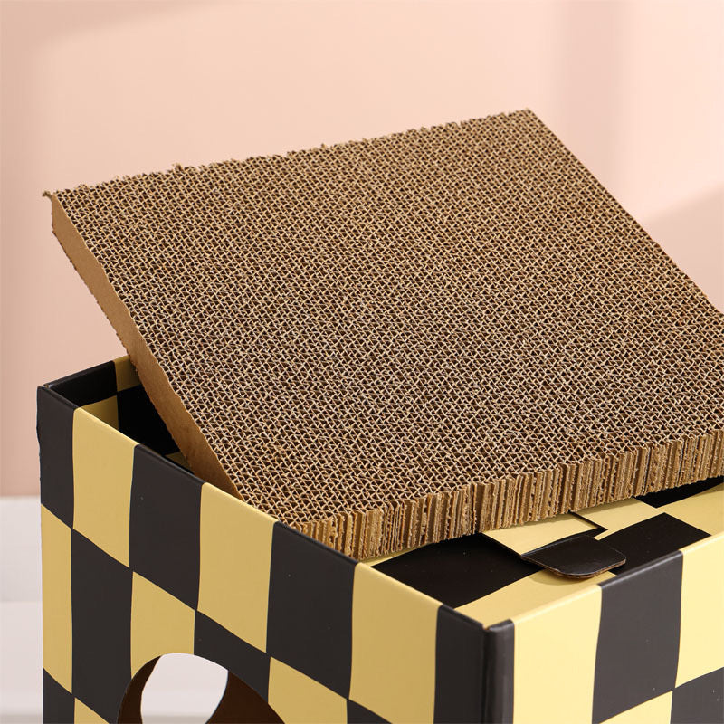 Rascador de dos niveles para gatos estilo lavadora 30*30*30cm