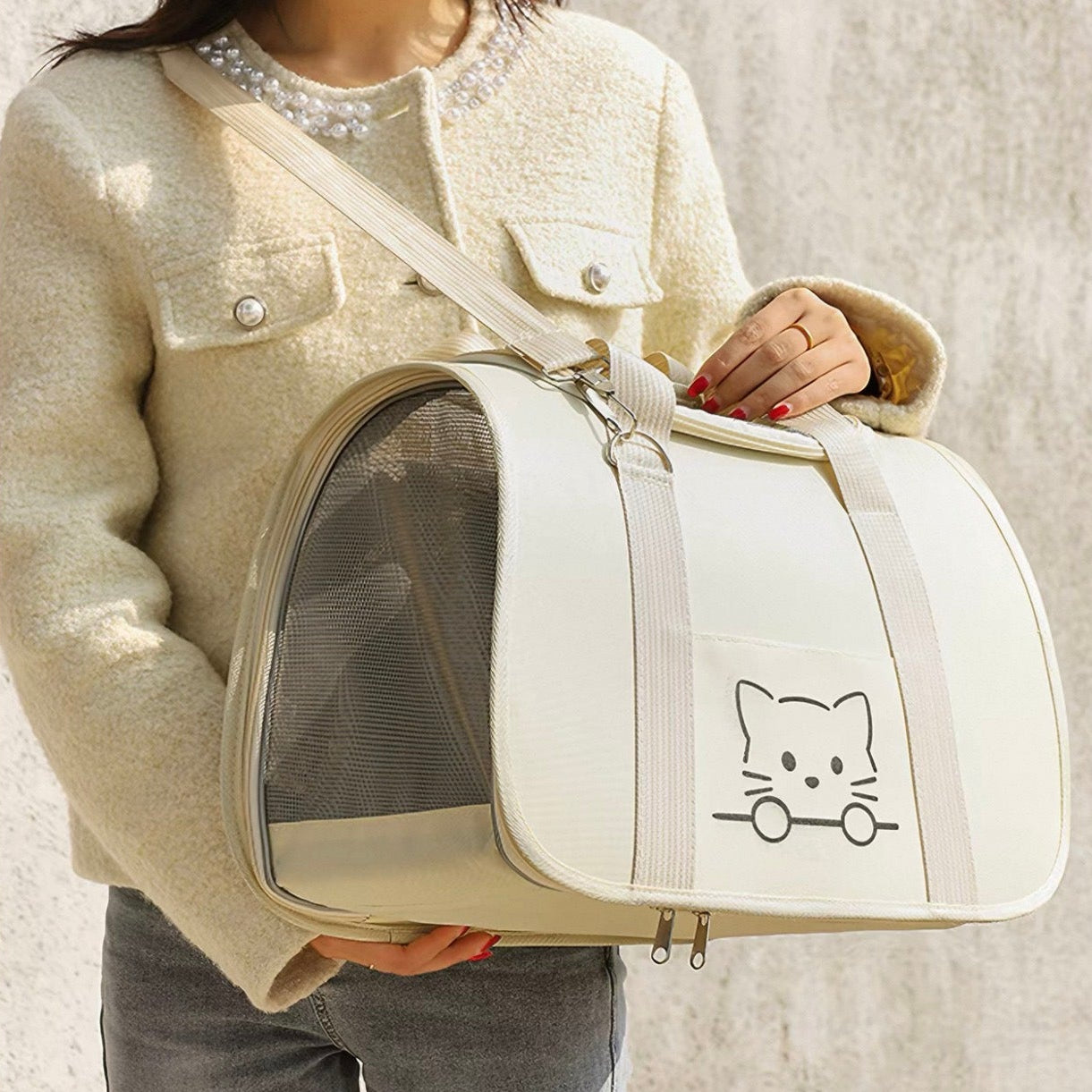 Bolso de hombro para transportar mascotas pequeñas (dos colores)