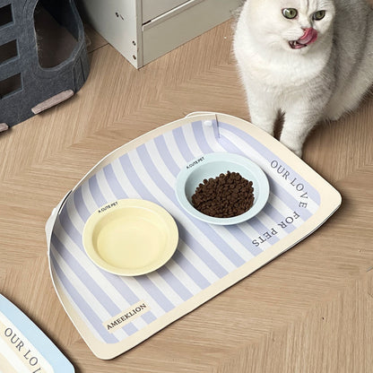 Alfombra de comedero impermeable de rayas
