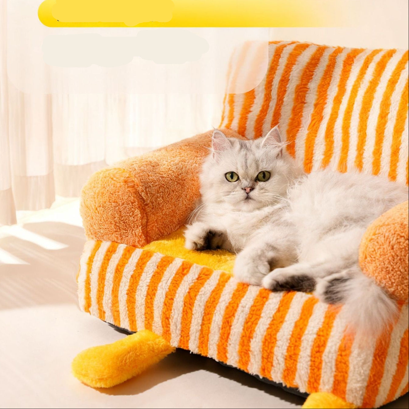 Sofá para mascotas lavable naranja (Tamaño L 62x43cm)