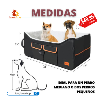 Asiento para carro para dos mascotas 25lb 70*41*32cm