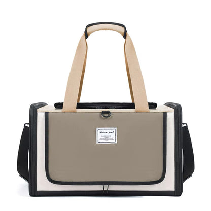 Bolso de viaje expandible para mascotas beige