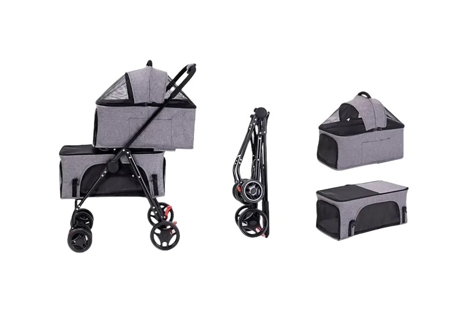 Coche plegable con doble compartimento