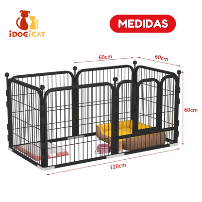 Corral metálico para perro