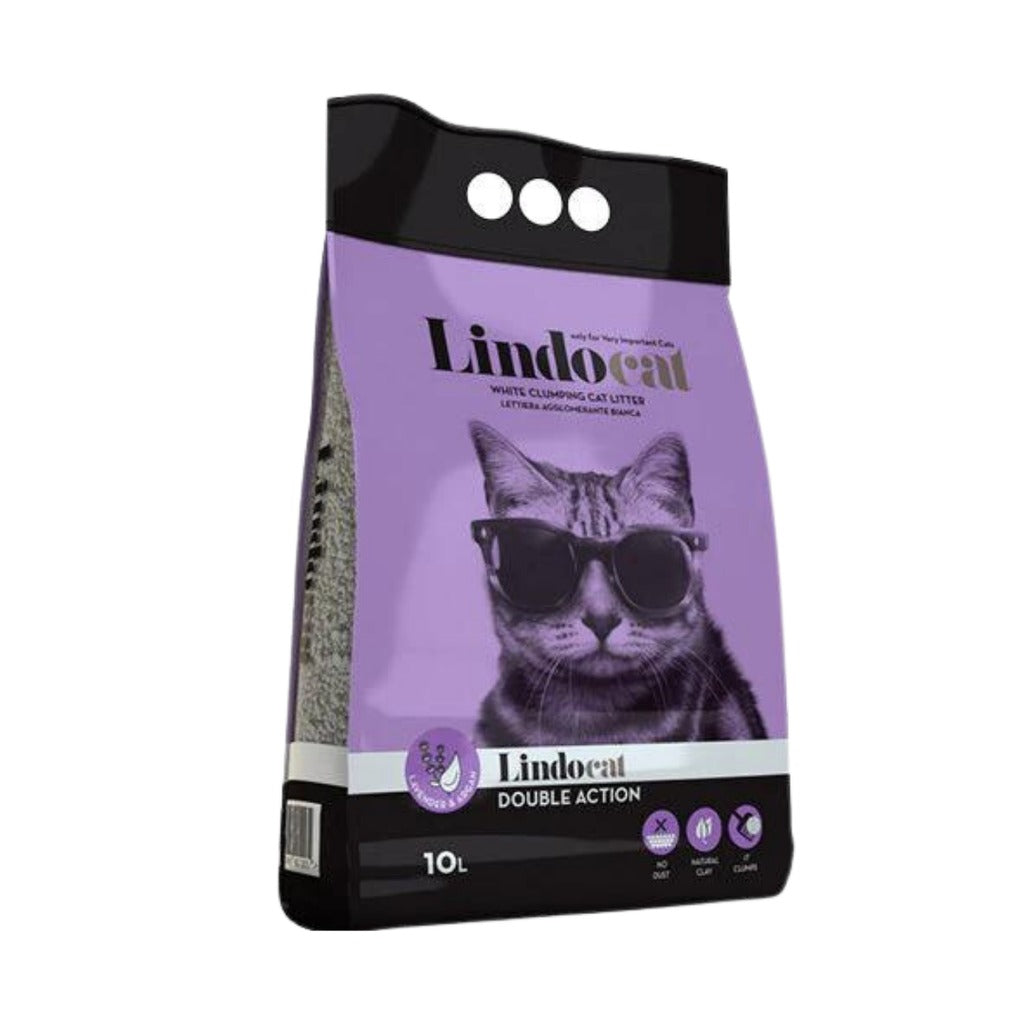 Arena para gatos Lindo Cat aglomerante aroma de lavanda 5/10L