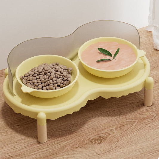 Comedero doble de ceramica anti salpicadura