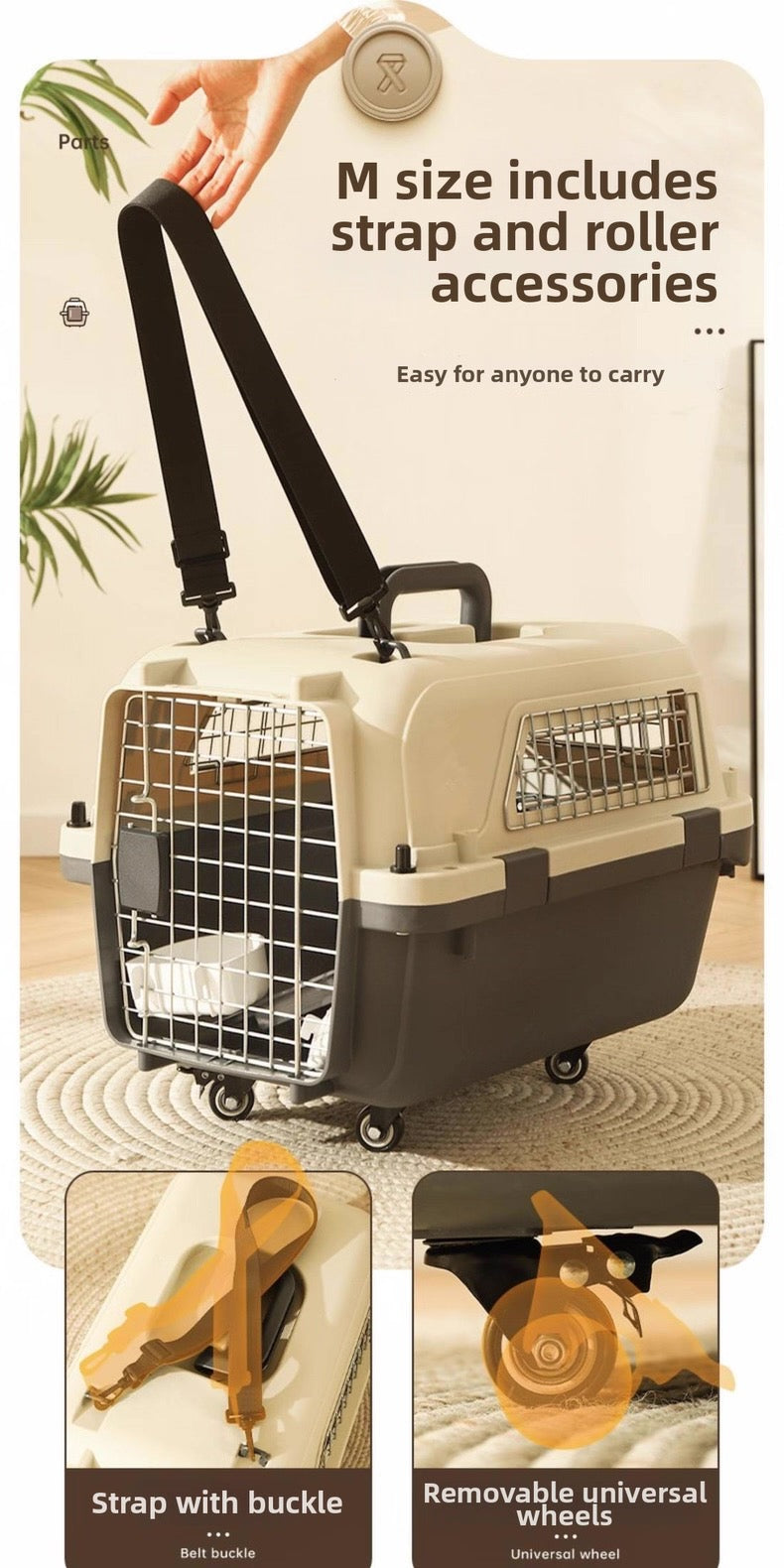 Kennel transportador para mascotas (4 tamaños disponibles)
