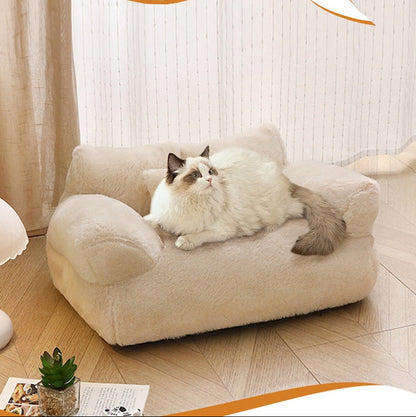 Sofá para mascotas beige 55x38x28cm