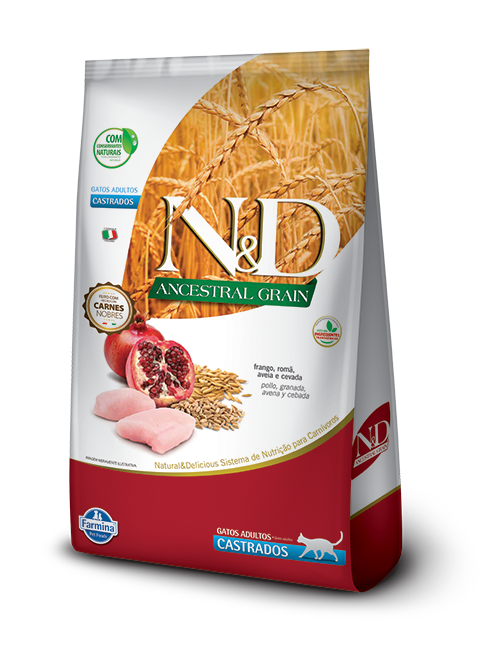 Comida para Gato Farmina: N&D, Ancestral Grain, Adulto castrado 1.5KG