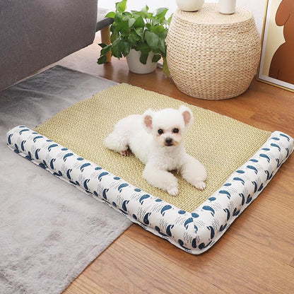 Cama de mimbre estilo L para perros 80*60cm