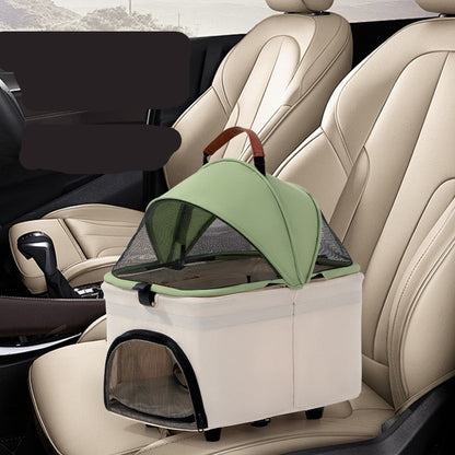 Coche doble desmontable para mascotas modelo 105 color verde