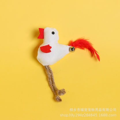 Juguete para gatos peluche de pájaro y pluma