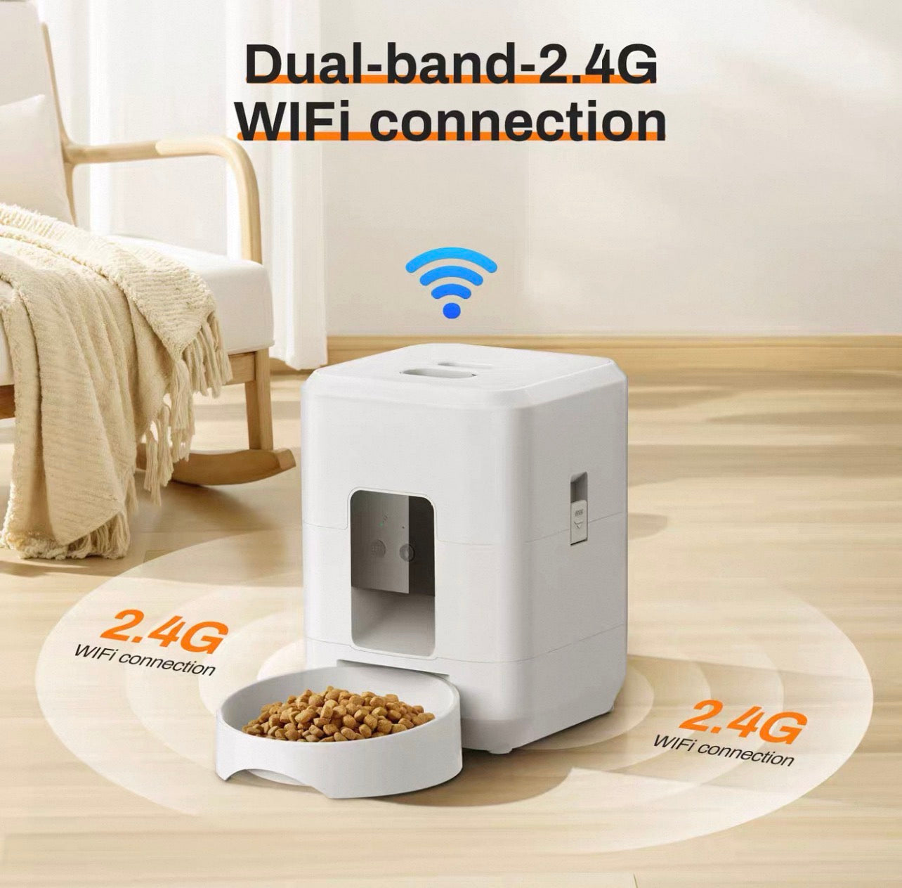 Dispensador automático de comida para perros y gatos con WiFi 2L