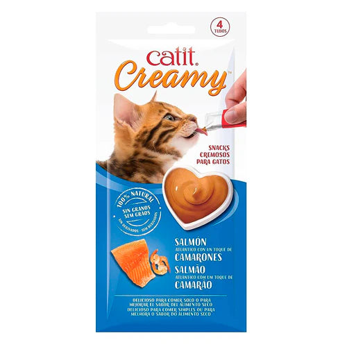 Snacks para Gato Catit Creamy: Salmón con un toque de camarones 75gr