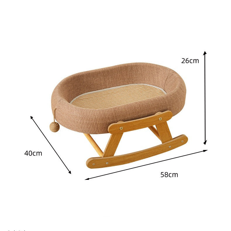 Cama mecedora ovalado para gatos 58x40x26cm